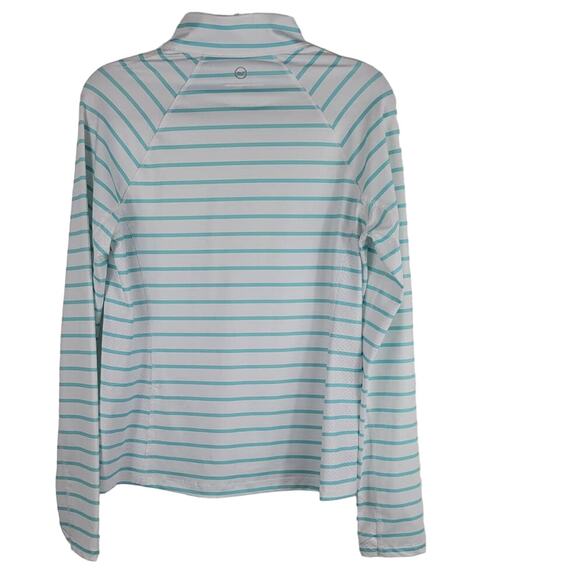 Vineyard Vines White Blue Striped  Performance 3/4 Zip Pullover Women's S - Picture 3 of 5